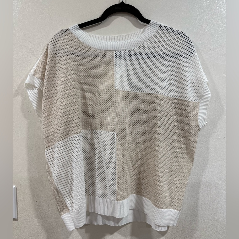 Two toned color blocking blouse / two tone blouse